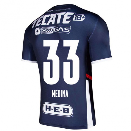 Homme Football Maillot Stefan Medina #33 Bleu Marin Tenues Domicile 2021/22 T-Shirt