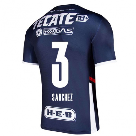Homme Football Maillot Andrea Sanchez #3 Bleu Marin Tenues Domicile 2021/22 T-Shirt