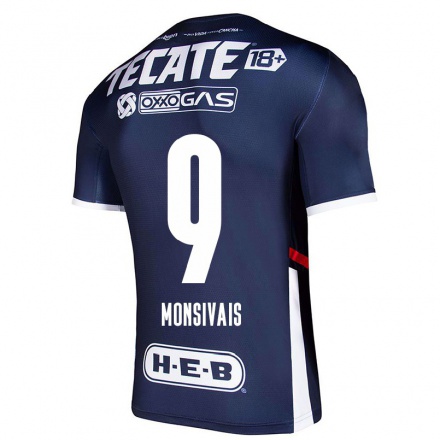 Homme Football Maillot Desiree Monsivais #9 Bleu Marin Tenues Domicile 2021/22 T-Shirt