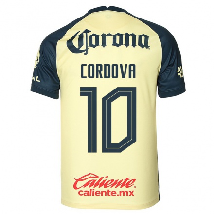 Homme Football Maillot Sebastian Cordova #10 Jaune Tenues Domicile 2021/22 T-Shirt