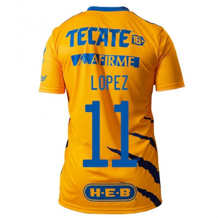 Homme Football Maillot Nicolas Lopez #11 Jaune Tenues Domicile 2021/22 T-shirt