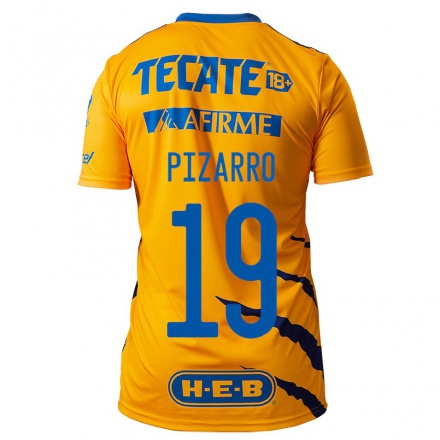 Homme Football Maillot Guido Pizarro #19 Jaune Tenues Domicile 2021/22 T-shirt