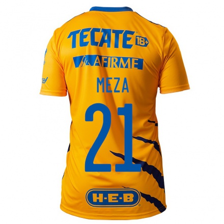 Homme Football Maillot Francisco Meza #21 Jaune Tenues Domicile 2021/22 T-shirt