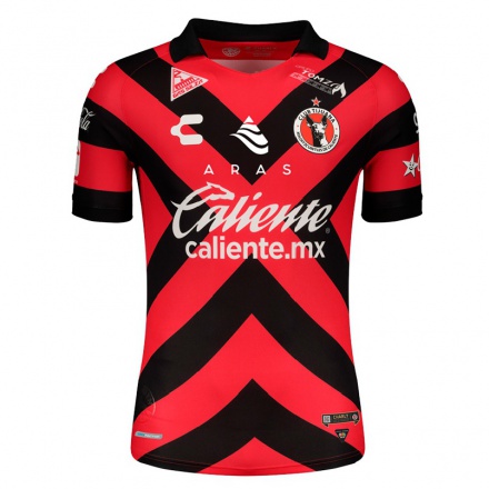 Homme Football Maillot Julian Velazquez #0 Rouge Noir Tenues Domicile 2021/22 T-shirt