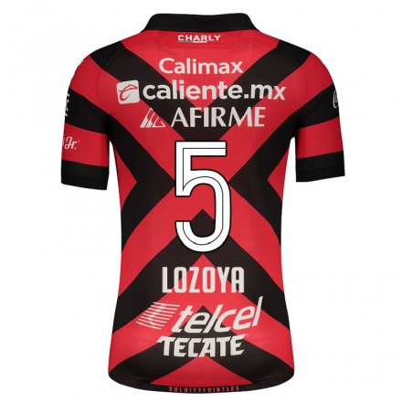 Homme Football Maillot Luis Lozoya #5 Rouge Noir Tenues Domicile 2021/22 T-shirt
