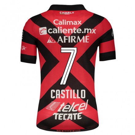 Homme Football Maillot Erick Castillo #7 Rouge Noir Tenues Domicile 2021/22 T-shirt