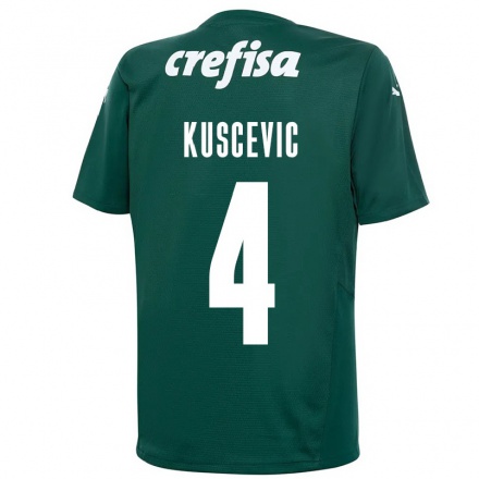 Homme Football Maillot Benjamin Kuscevic #4 Vert Foncé Tenues Domicile 2021/22 T-Shirt