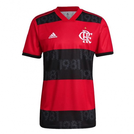 Homme Football Maillot Leo Pereira #4 Rouge Noir Tenues Domicile 2021/22 T-shirt