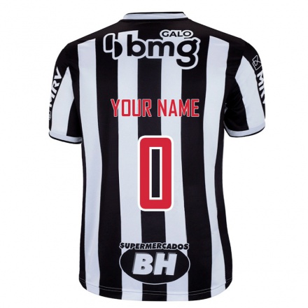 Homme Football Maillot Votre Nom #0 Blanc Noir Tenues Domicile 2021/22 T-shirt
