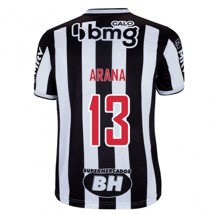 Homme Football Maillot Guilherme Arana #13 Blanc Noir Tenues Domicile 2021/22 T-shirt