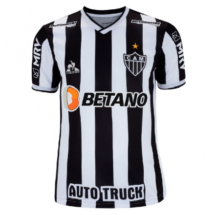Homme Football Maillot Guilherme Arana #13 Blanc Noir Tenues Domicile 2021/22 T-shirt