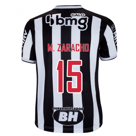 Homme Football Maillot Matias Zaracho #15 Blanc Noir Tenues Domicile 2021/22 T-shirt