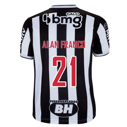 Homme Football Maillot Alan Franco #21 Blanc Noir Tenues Domicile 2021/22 T-shirt