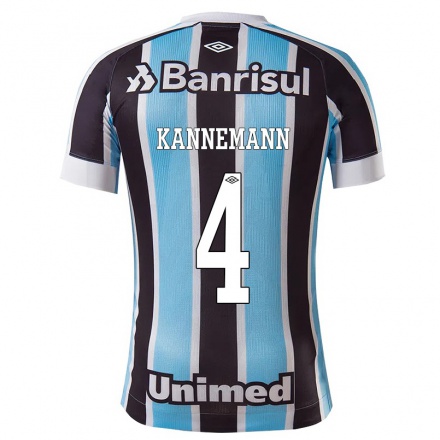 Homme Football Maillot Walter Kannemann #4 Bleu Noir Tenues Domicile 2021/22 T-Shirt