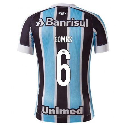 Homme Football Maillot Leo Gomes #6 Bleu Noir Tenues Domicile 2021/22 T-shirt