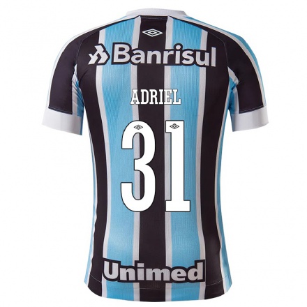 Homme Football Maillot Adriel #31 Bleu Noir Tenues Domicile 2021/22 T-Shirt