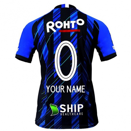 Homme Football Maillot Votre Nom #0 Noir Bleu Tenues Domicile 2021/22 T-shirt
