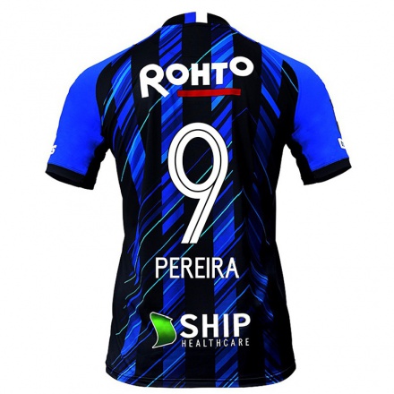 Homme Football Maillot Leandro Pereira #9 Noir Bleu Tenues Domicile 2021/22 T-shirt