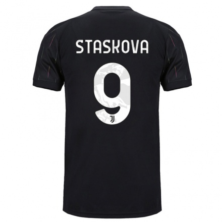 Homme Football Maillot Andrea Staskova #9 Le Noir Tenues Extérieur 2021/22 T-Shirt