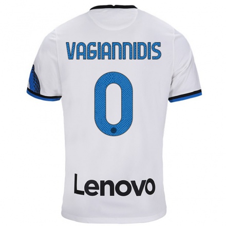 Homme Football Maillot Georgios Vagiannidis #0 Blanc Bleu Tenues Extérieur 2021/22 T-Shirt
