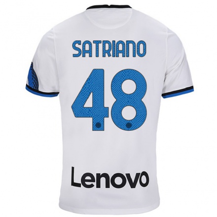 Homme Football Maillot Martin Satriano #48 Blanc Bleu Tenues Extérieur 2021/22 T-Shirt