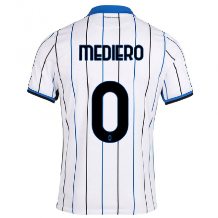 Homme Football Maillot Anwar Mediero #0 Bleu Blanc Tenues Extérieur 2021/22 T-shirt