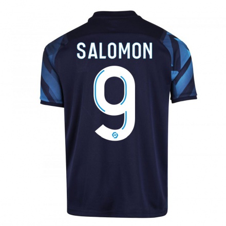 Homme Football Maillot Maeva Salomon #9 Bleu Foncé Tenues Extérieur 2021/22 T-Shirt