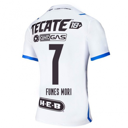 Homme Football Maillot Rogelio Funes Mori #7 Bleu Blanc Tenues Extérieur 2021/22 T-Shirt