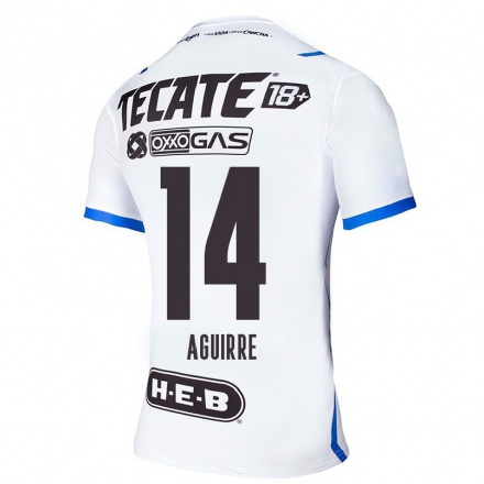 Homme Football Maillot Erick Aguirre #14 Bleu Blanc Tenues Extérieur 2021/22 T-Shirt