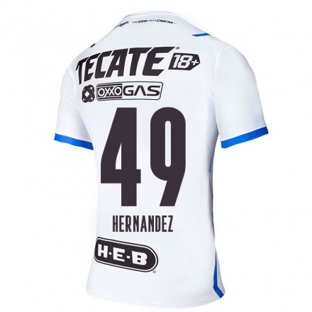 Homme Football Maillot Neder Hernandez #49 Bleu Blanc Tenues Extérieur 2021/22 T-Shirt