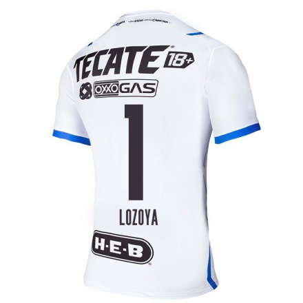 Homme Football Maillot Claudia Lozoya #1 Bleu Blanc Tenues Extérieur 2021/22 T-Shirt