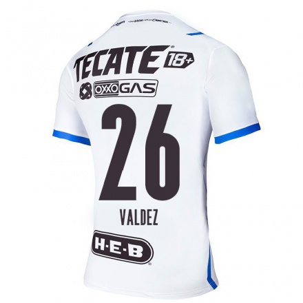 Homme Football Maillot Valeria Valdez #26 Bleu Blanc Tenues Extérieur 2021/22 T-Shirt