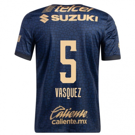 Homme Football Maillot Johan Vasquez #5 Bleu Marin Tenues Extérieur 2021/22 T-Shirt