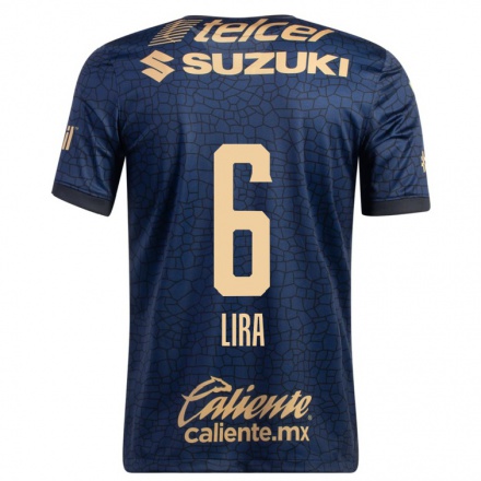 Homme Football Maillot Erik Lira #6 Bleu Marin Tenues Extérieur 2021/22 T-Shirt