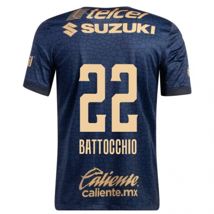 Homme Football Maillot Cristian Battocchio #22 Bleu Marin Tenues Extérieur 2021/22 T-Shirt