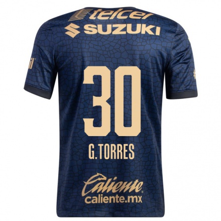 Homme Football Maillot Gabriel Torres #30 Bleu Marin Tenues Extérieur 2021/22 T-Shirt
