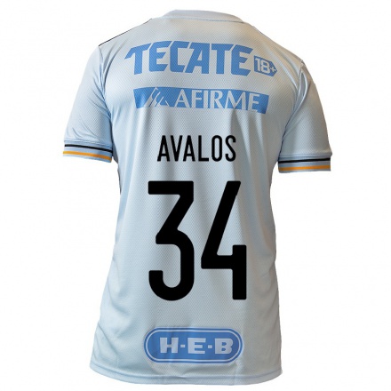 Homme Football Maillot Erick Avalos #34 Bleu Clair Tenues Extérieur 2021/22 T-Shirt