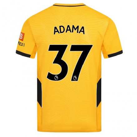 Homme Football Maillot Adama Traore #37 Jaune Tenues Domicile 2021/22 T-Shirt