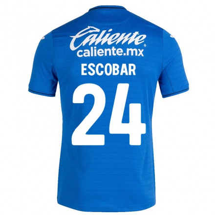 Homme Football Maillot Juan Escobar #24 Bleu Foncé Tenues Domicile 2021/22 T-Shirt