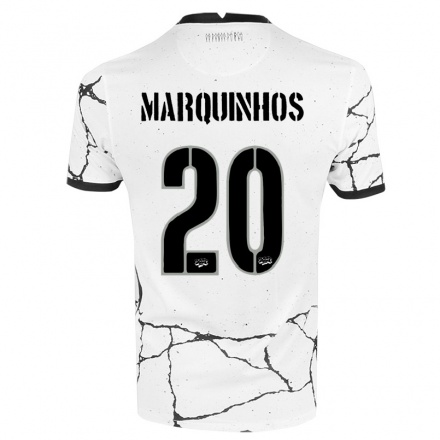 Homme Football Maillot Marquinhos #20 Blanche Tenues Domicile 2021/22 T-shirt