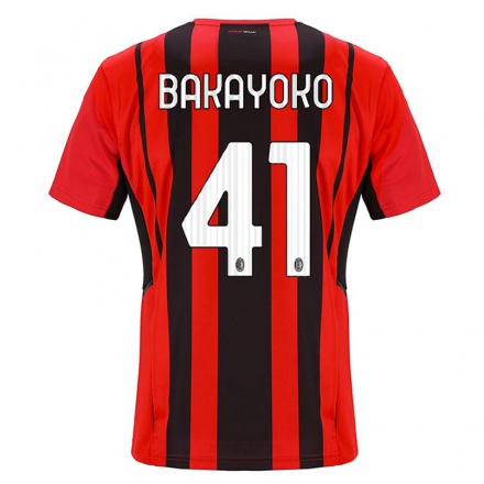 Homme Football Maillot Tiemoue Bakayoko #41 Rouge Noir Tenues Domicile 2021/22 T-Shirt