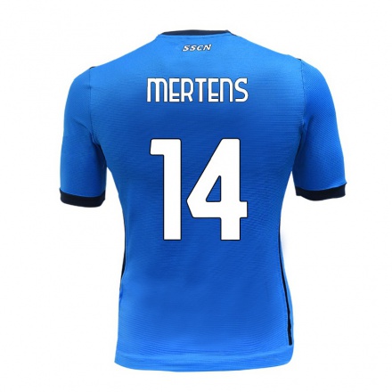 Homme Football Maillot Dries Mertens #14 Bleu Tenues Domicile 2021/22 T-Shirt