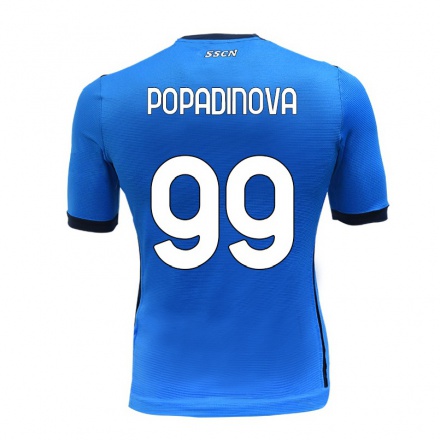 Homme Football Maillot Evdokiya Popadinova #99 Bleu Tenues Domicile 2021/22 T-shirt