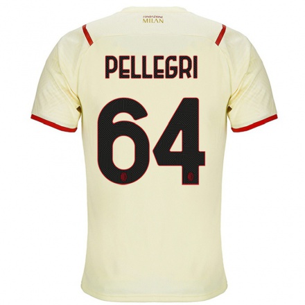 Homme Football Maillot Pietro Pellegri #64 Champagne Tenues Extérieur 2021/22 T-Shirt