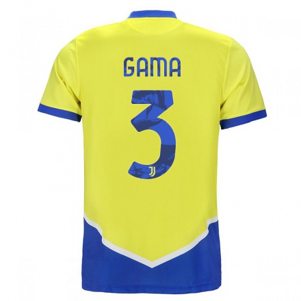 Homme Football Maillot Sara Gama #3 Bleu Jaune Tenues Third 2021/22 T-Shirt