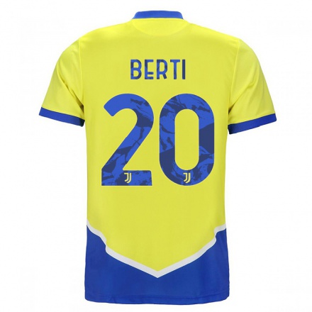 Homme Football Maillot Alice Berti #20 Bleu Jaune Tenues Third 2021/22 T-Shirt