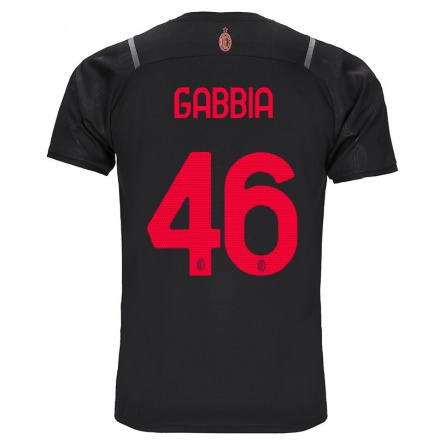 Homme Football Maillot Matteo Gabbia #46 Noir Tenues Third 2021/22 T-Shirt