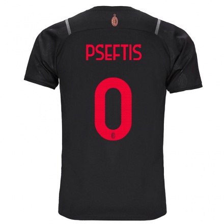 Homme Football Maillot Fotios Pseftis #0 Noir Tenues Third 2021/22 T-Shirt