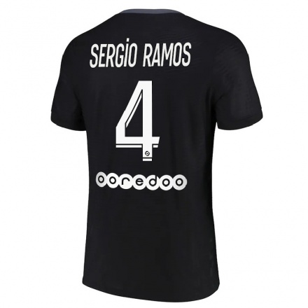 Homme Football Maillot Sergio Ramos #4 Noir Tenues Third 2021/22 T-Shirt
