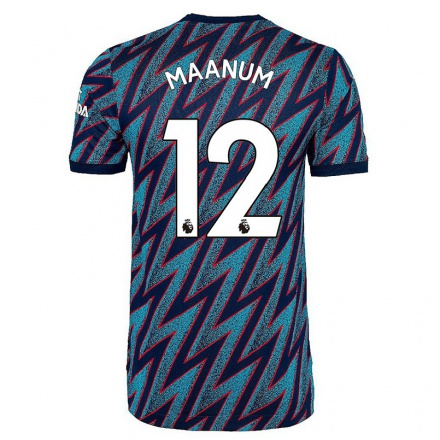Homme Football Maillot Frida Maanum #12 Bleu Noir Tenues Third 2021/22 T-Shirt